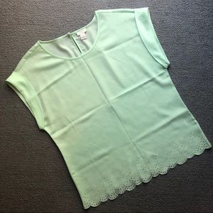 JCrew size 4 Mint cap sleeve blouse